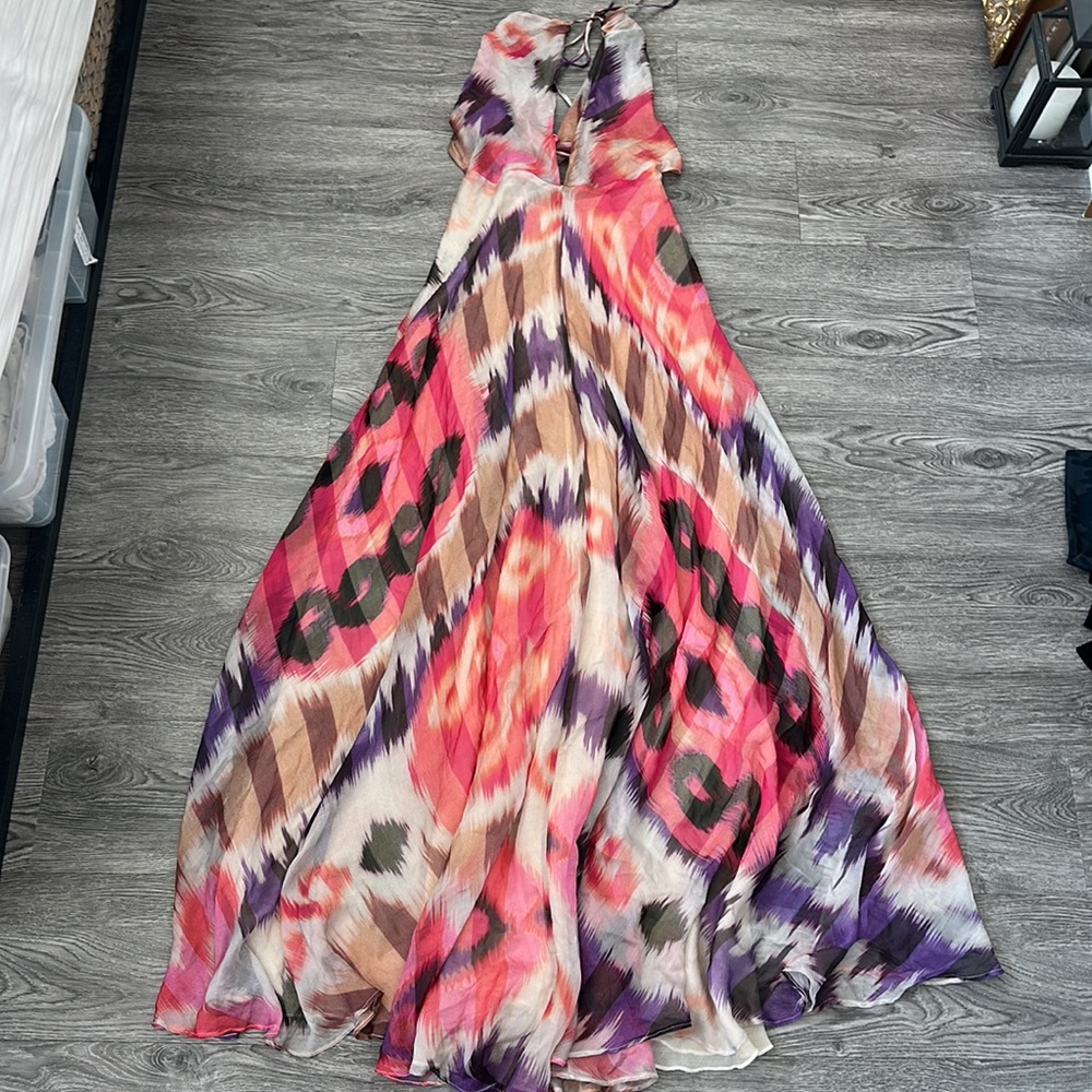 Alexis Pavton-Tribal Pink maxi silk dress - Picture 5 of 13